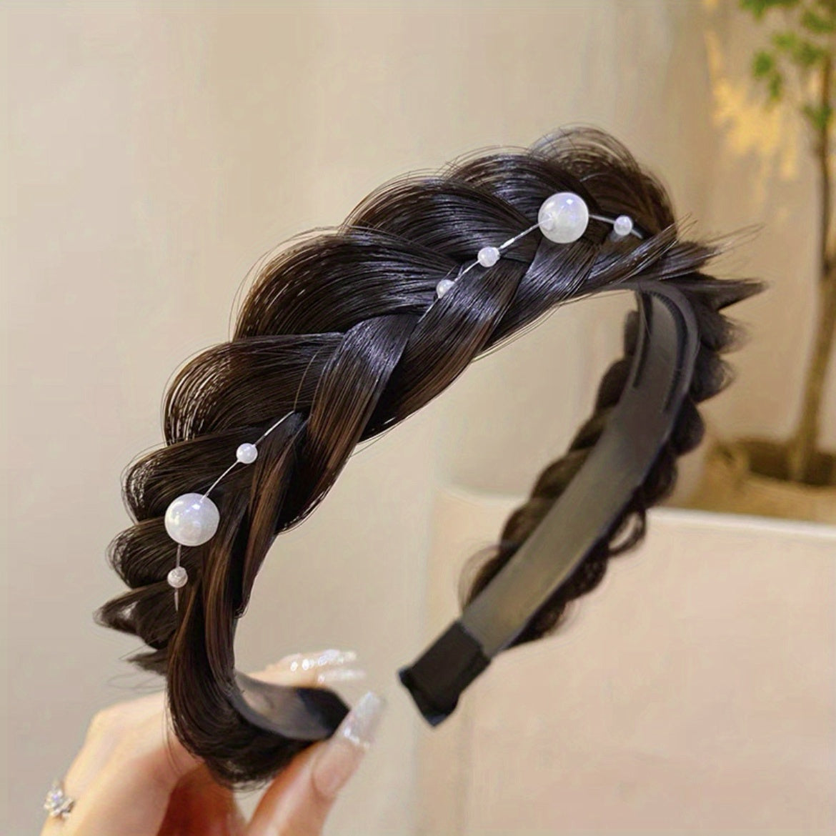 Girls Pearl Braid Hair Hoop Headband Hair Accessories