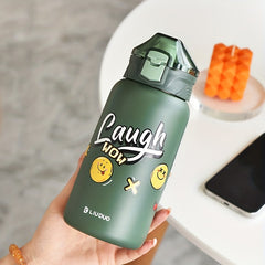Cartoon Insulated Water Bottle 18oz with Straw Stainless Steel Travel Cup