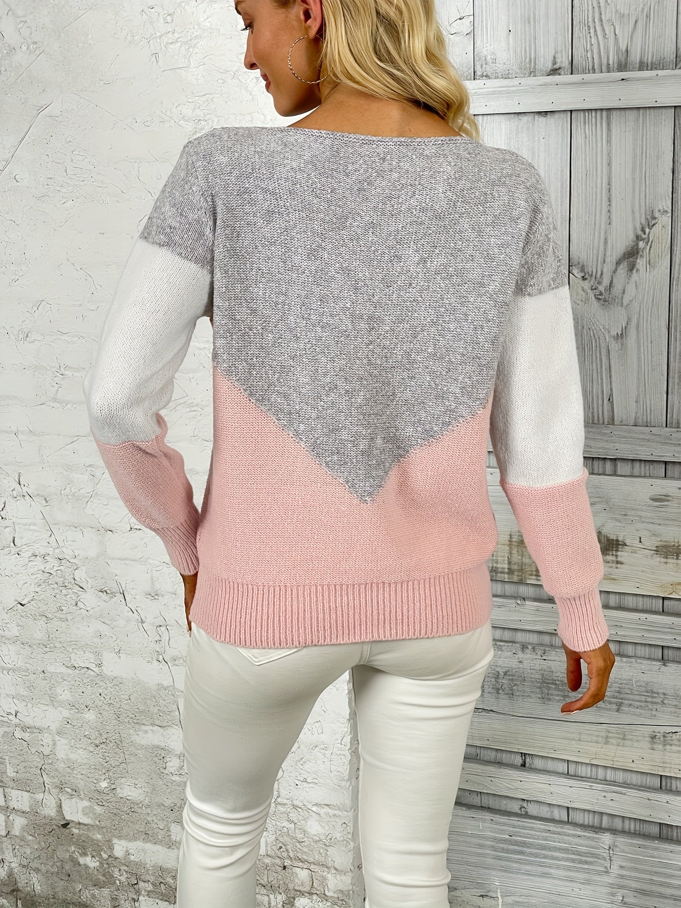 Hollow Knit Sweater Boat Neck Long Sleeve