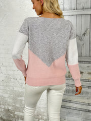 Hollow Knit Sweater Boat Neck Long Sleeve