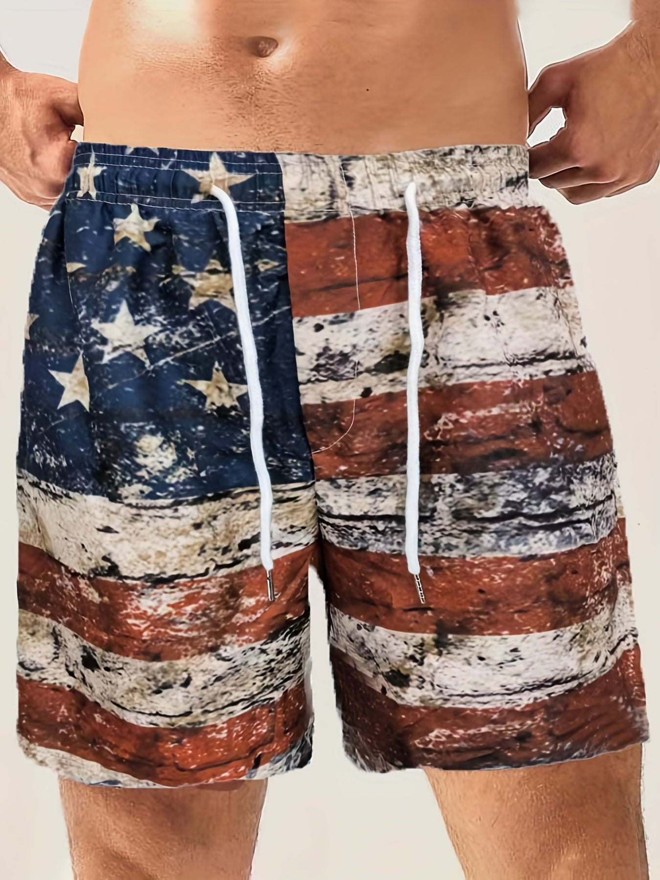 US National Flag Quick Dry Hawaiian Board Shorts Men's Swim Trunks