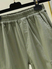Boys Casual Cotton Cargo Pants Elastic Waist Jogger Pants