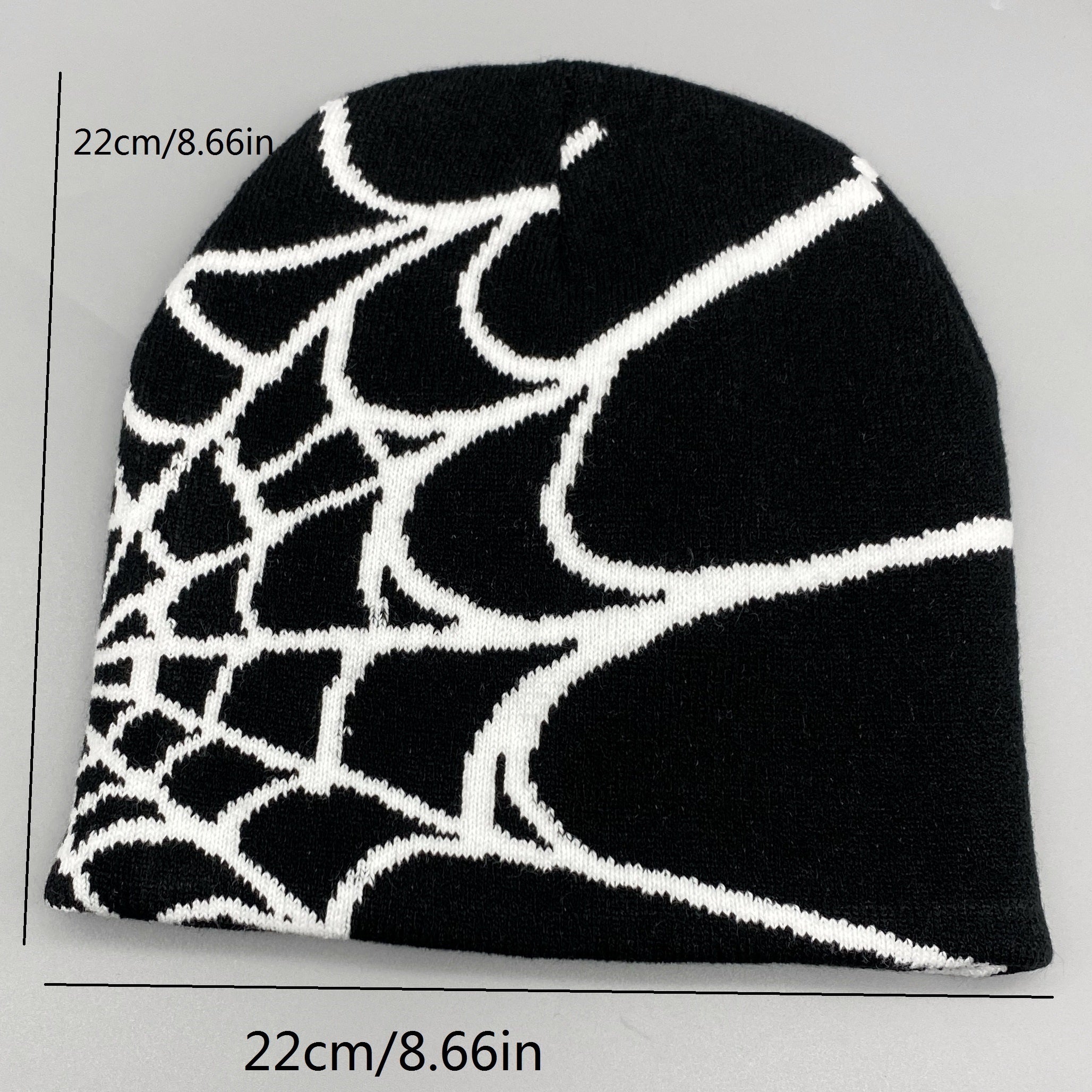 Unisex Spider Web Hip hop Jacquard Beanie Knitted Hat