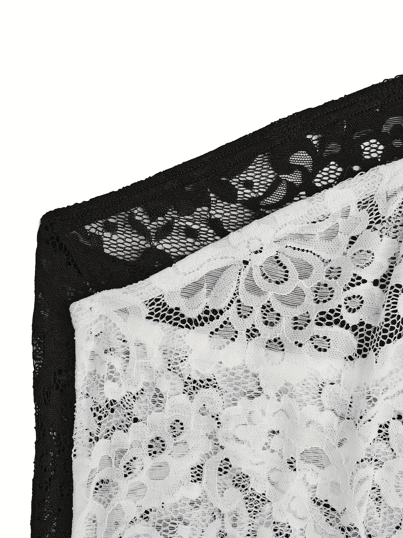 Solid Floral Jacquard Lace Tube Top