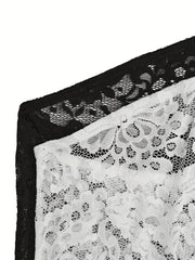 Solid Floral Jacquard Lace Tube Top