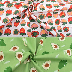 8pcs Fruit Series Cotton Fabric Squares for Patchwork Sewing Crafting