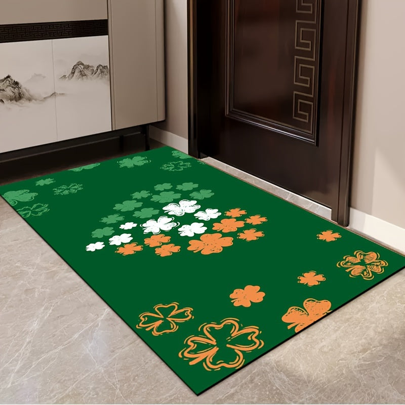 Four Leaf Clover Print Rug Love Pattern Carpet Machine Washable Floor Mat