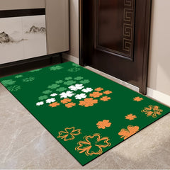 Four Leaf Clover Print Rug Love Pattern Carpet Machine Washable Floor Mat