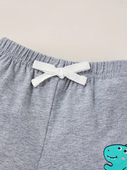 Baby Boys Letter Cartoon Print Casual Shorts