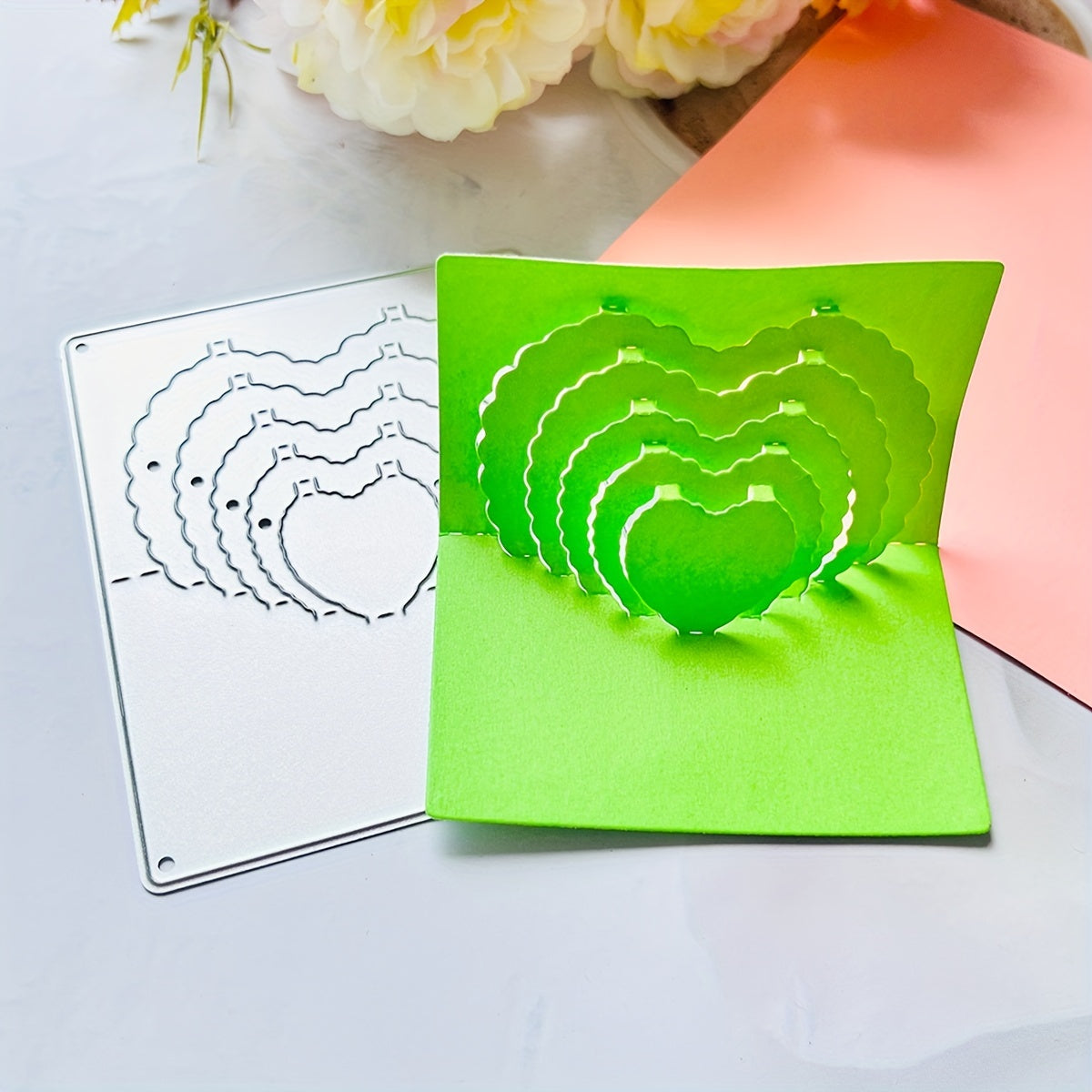 Layered Heart Die Cuts Love Cutting Die Stencil For Card Making