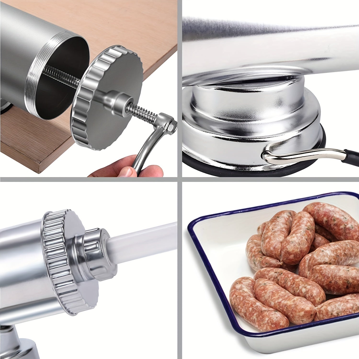 2LBS Sausage Stuffer Machine with Silicone Piston and 4 Filling Nozzles