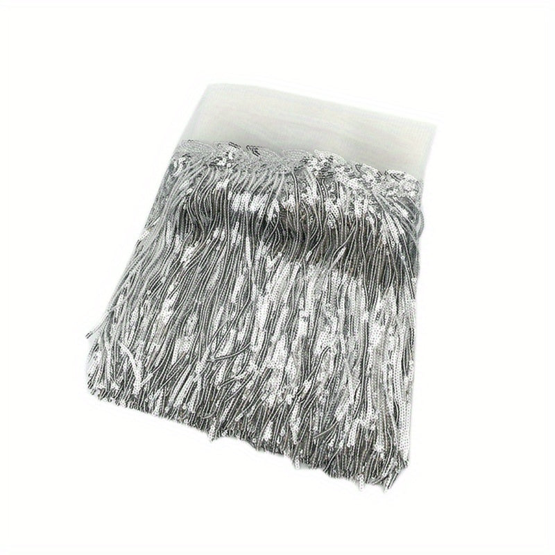 Leaf Sequin Tassels Fringe Trim 5yd DIY Sewing Costume Curtain Decoration