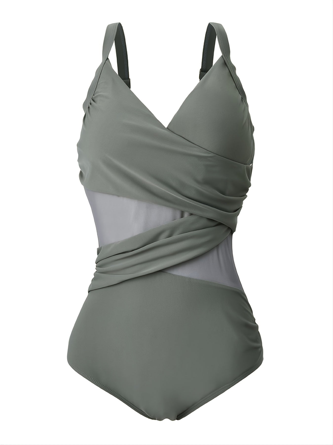 Mesh Criss Cross One Piece Swimsuit
