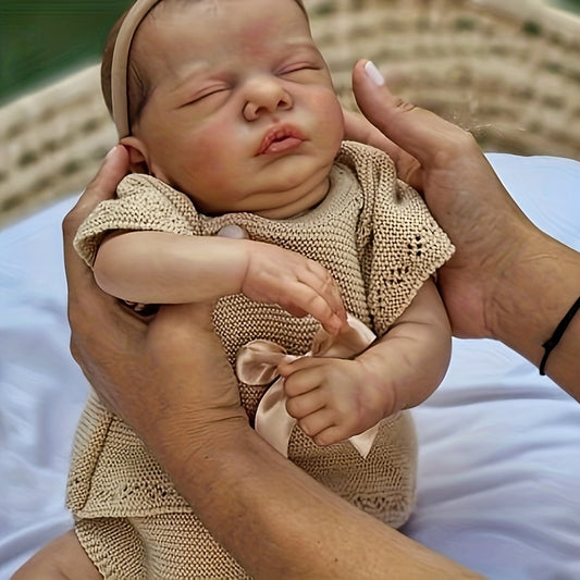 19" Reborn Baby Doll Finished Soft Touch 3D Skin Hand Draw Hair