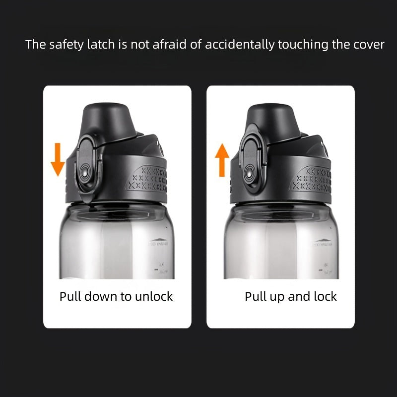 1000ml Portable Water Bottle Flip Top Bottle with Scale for Outdoor Travel