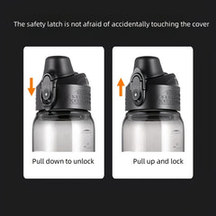 1000ml Portable Water Bottle Flip Top Bottle with Scale for Outdoor Travel