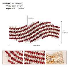 Vintage Red Rhinestone Hair Clip Hair Accessories For Women