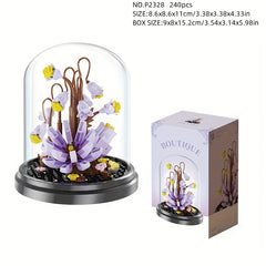 Colorful Flower Series Small Particle Building Blocks with Dust Cover