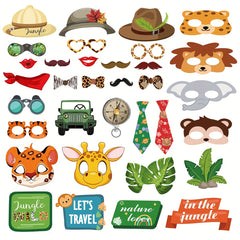 30pcs Jungle Theme Party Photo Props