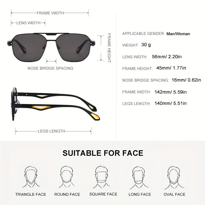 Men's Retro Metal Square Sunglasses UV Protection