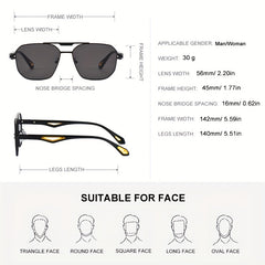 Men's Retro Metal Square Sunglasses UV Protection