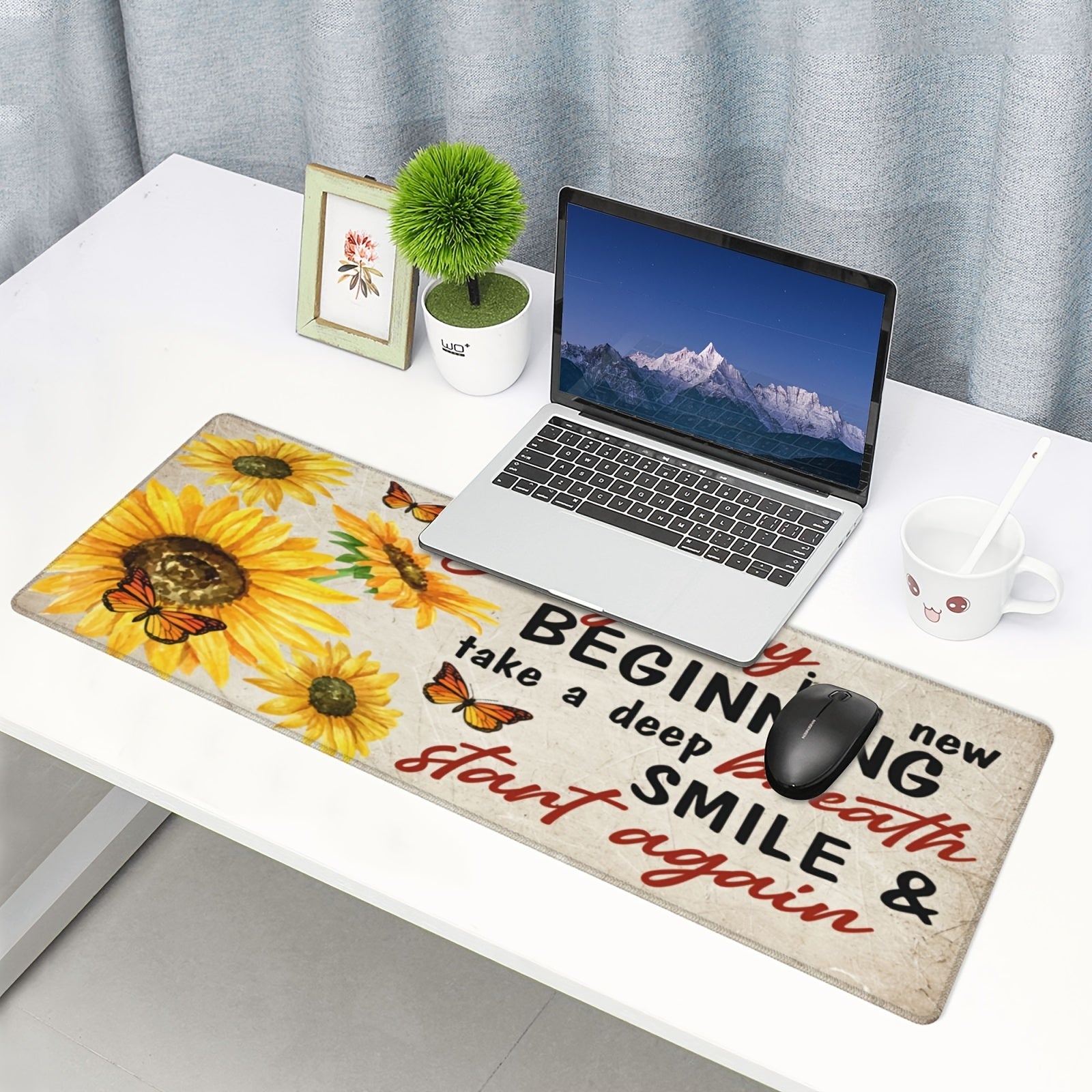 Large Desk Mat Mouse Pad 29.97x80.01cm Non-Slip Base