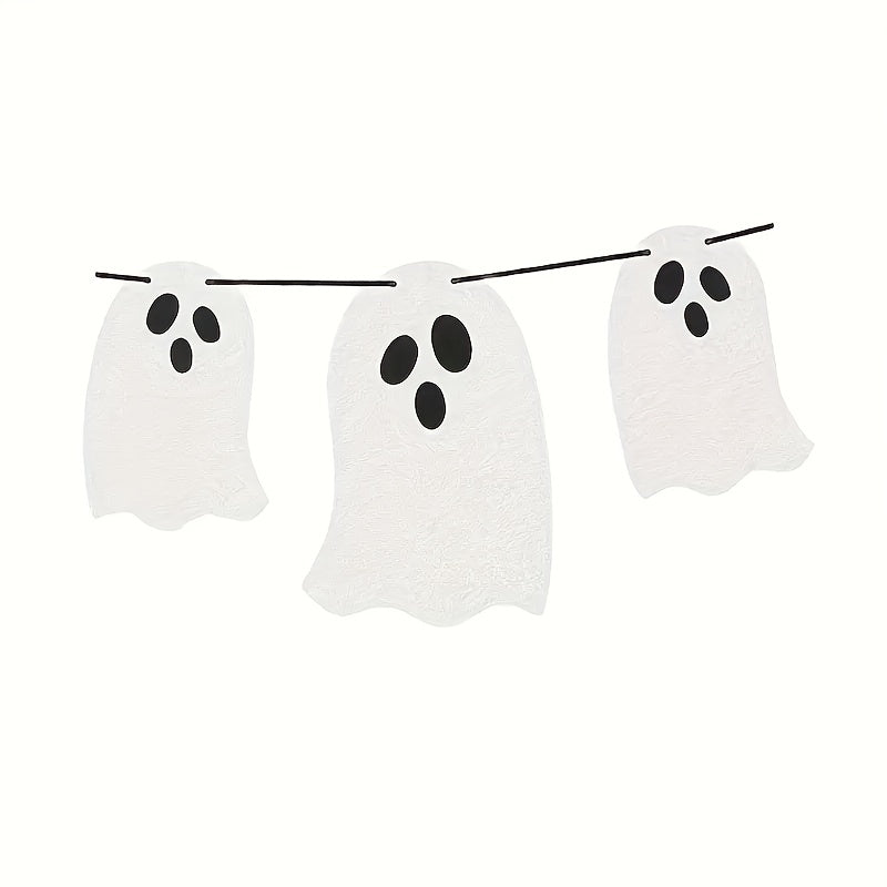 Halloween Hanging Ghost Flag Sparkling Party Banner Decoration