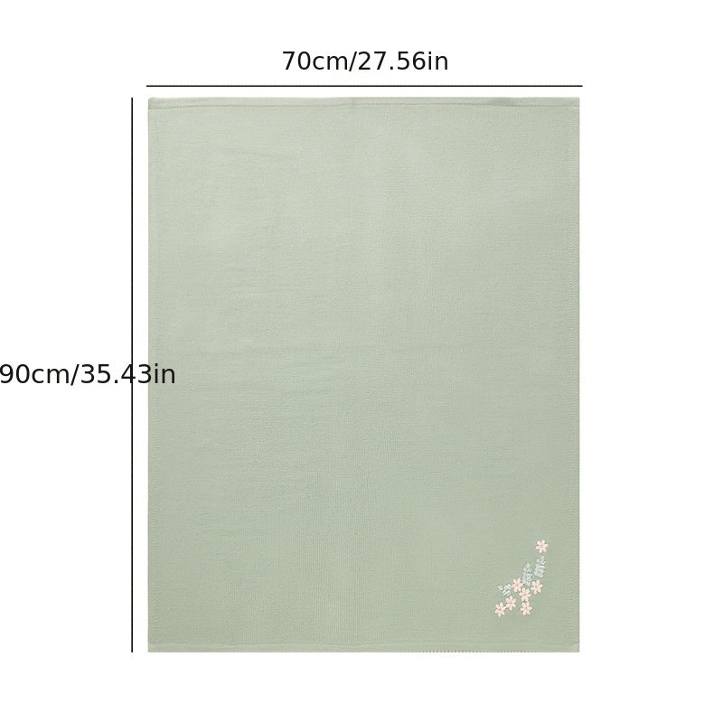 Soft Knitted Baby Blanket Acrylic Jacquard Floral Embroidery Beige