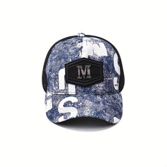 Graffiti Duck Tongue Cap Letter M Retro Baseball Cap