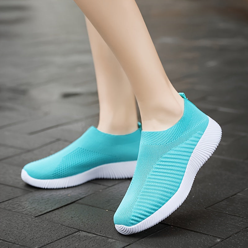 Women's Knit Slip-on Walking Shoes for Outdoor Casual Sneakers