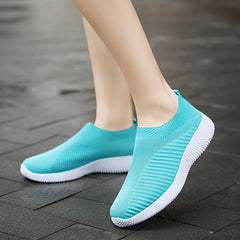 Women's Knit Slip-on Walking Shoes for Outdoor Casual Sneakers