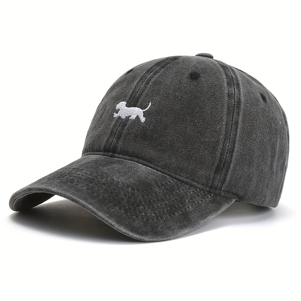 Vintage Puppy Dad Hat Soft Top Baseball Cap Embroidered Cap