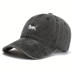 Vintage Puppy Dad Hat Soft Top Baseball Cap Embroidered Cap