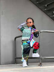 Girls Street Style Print Jumpsuit for Spring and Summer