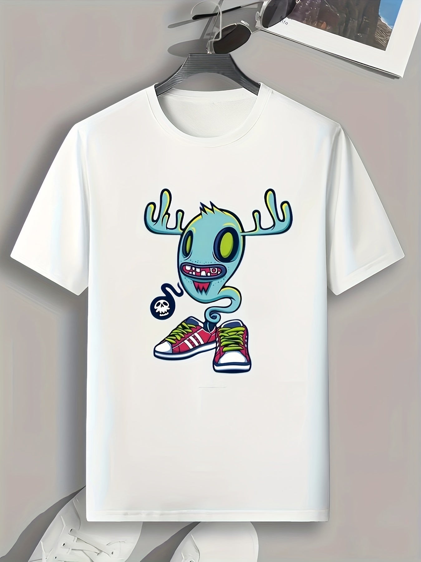 Funny Cartoon Print Men's Graphic T-shirt for Summer