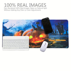 Happy Halloween Pumpkin Ghost And Bats Mouse Pad XL