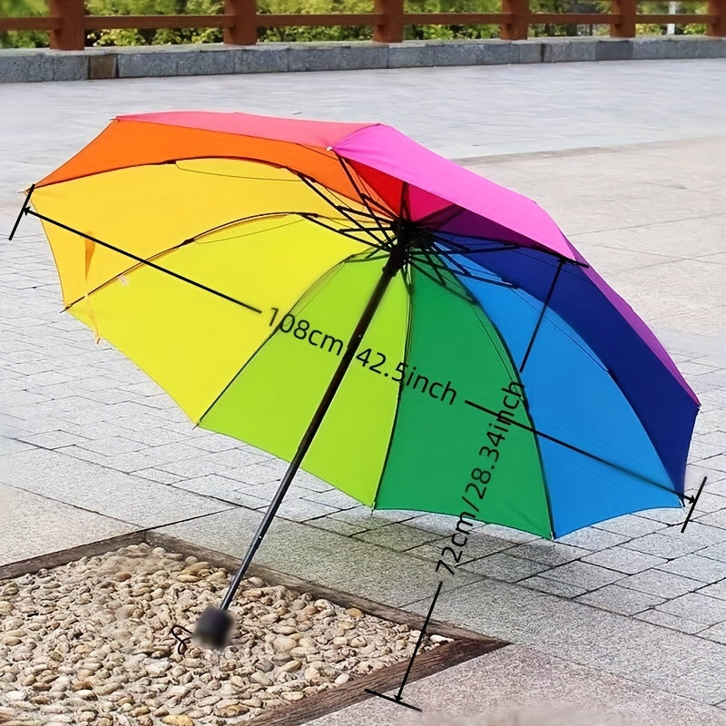 Rainbow Folding Umbrella Ten Ribs Business Manual
