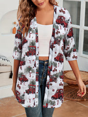 Christmas Casual Cardigan Women's Plus Graphic Print