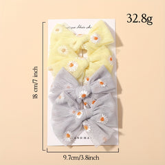 4pcs Daisy Bow Hairpins for Baby Girls
