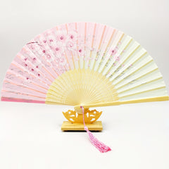 Floral Folding Fans with Tassel for Wedding Party Favors