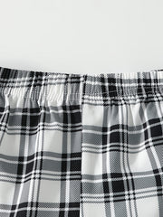 Girls Plaid Elastic Waist Soft Shorts for Summer