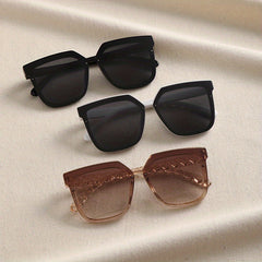 3 Pairs Square Sunglasses for Women Men Gradient UV400