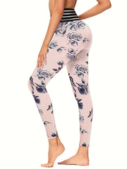 Floral Skinny Leggings High Waist Stretchy Women's Clothing