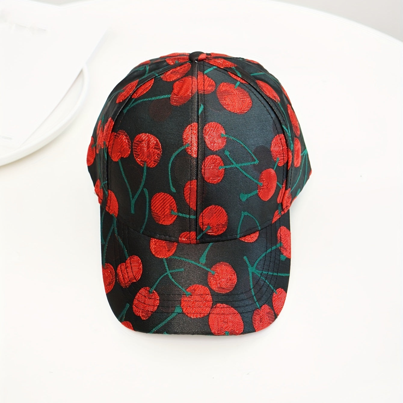 Cherry Print Baseball Cap Couple Sun Hat Adjustable Golf Dad Hats Women Men
