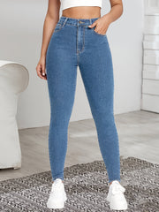 High Waist Pencil Jeans Fitting Ankle Length Denim Pants