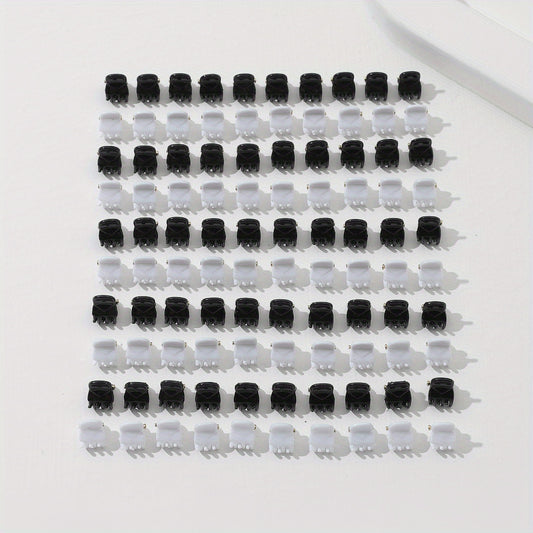 100pcs Mini Hair Claw Clip Solid Style Shark Claw For Side Hair