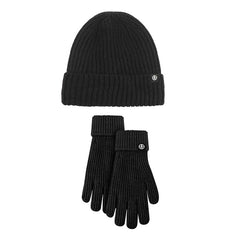 Striped Wool Knitted Hat And Gloves Set