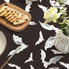 Halloween Bat Pattern Table Runner Dark Style Decoration