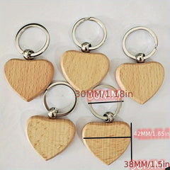 Beech Wood Keychain Wooden Tag DIY Square Pendant