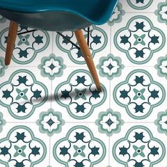 9pcs Moroccan Floor Tile Sticker PVC Waterproof Vinyl Matte for Living Room